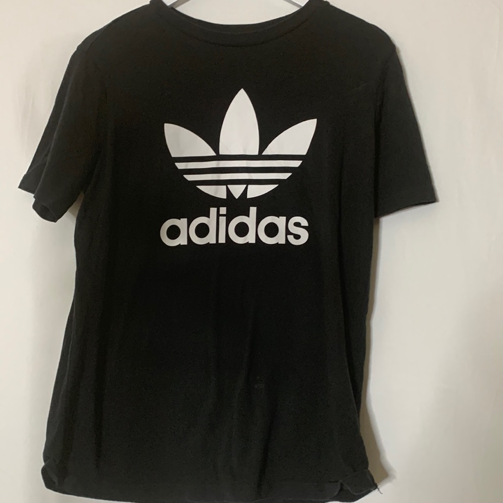 Black and White Adidas Logo Tee Size L